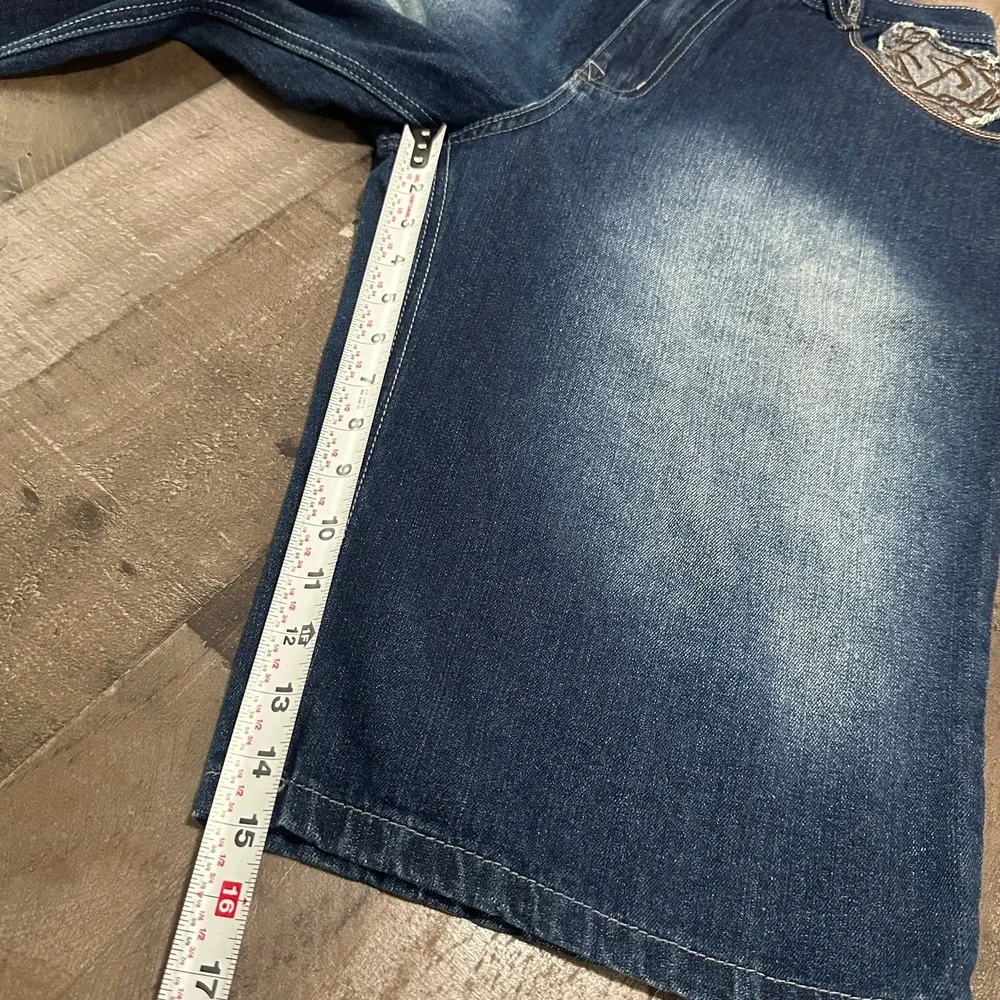 Vintage Southpole Shorts Mens 34 Blue Denim Jean Baggy Embroidered Skate Y2K 90